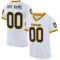 White1878 Custom White Black-Gold Mesh Authentic Throwback Football Jersey