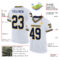 White1879-1 Custom White Navy-Gold Mesh Authentic Throwback Football Jersey
