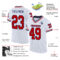 White1881-1 Custom White Red-Navy Mesh Authentic Throwback Football Jersey