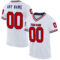White1881 Custom White Red-Navy Mesh Authentic Throwback Football Jersey