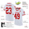 White1884-1 Custom White Red Mesh Authentic Throwback Football Jersey