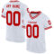 White1884 Custom White Red Mesh Authentic Throwback Football Jersey