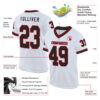 Custom White Black-Red Mesh Authentic Throwback Football Jersey
