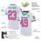 Custom White Pink-Kelly Green Mesh Authentic Throwback Football Jersey