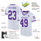 White1899-1 Custom White Purple Mesh Authentic Throwback Football Jersey