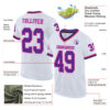 Custom White Purple Pink-Black Mesh Authentic Throwback Football Jersey