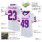 White1901-1 Custom White Purple Pink-Black Mesh Authentic Throwback Football Jersey