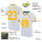 White1950-1 Custom White Gold-Light Blue Mesh Authentic Throwback Football Jersey