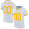 White1950 Custom White Gold-Light Blue Mesh Authentic Throwback Football Jersey