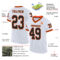 White1952-1 Custom White Black-Orange Mesh Authentic Throwback Football Jersey