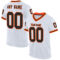 White1952 Custom White Black-Orange Mesh Authentic Throwback Football Jersey
