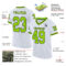 White1957-1 Custom White Neon Green-Black Mesh Authentic Throwback Football Jersey