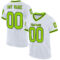 White1957 Custom White Neon Green-Black Mesh Authentic Throwback Football Jersey