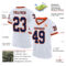 White1959-1 Custom White Navy-Orange Mesh Authentic Throwback Football Jersey