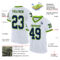 Custom White Navy-Neon Green Mesh Authentic Throwback Football Jersey