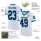 White1961-1 Custom White Navy-Teal Mesh Authentic Throwback Football Jersey