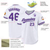 Custom White Purple-Gray Authentic Throwback Baseball Jersey