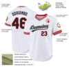 Custom White Black Red-Gray Authentic Throwback Baseball Jersey