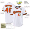 Custom White Orange-Black Authentic Throwback Baseball Jersey