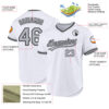 Custom White Gray-Black Authentic Throwback Baseball Jersey