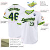 Custom White Navy-Neon Green Authentic Throwback Baseball Jersey