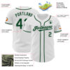Custom White Green-Gray Authentic Baseball Jersey