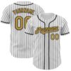 Custom White Black Pinstripe Old Gold Authentic Baseball Jersey