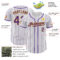 Custom White Purple Pinstripe Gold Authentic Baseball Jersey
