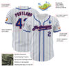 Custom White Royal Pinstripe Red Authentic Baseball Jersey