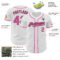 Custom White Pink-Black Authentic Baseball Jersey