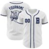 Custom White Navy Authentic Baseball Jersey