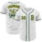 Custom White Green-Gold Authentic Baseball Jersey