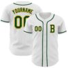 Custom White Green-Gold Authentic Baseball Jersey