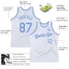 Custom White Light Blue Authentic Throwback Basketball Jersey
