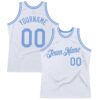 Custom White Light Blue Authentic Throwback Basketball Jersey