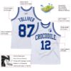 Custom White Royal-Gray Authentic Throwback Basketball Jersey