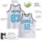 Custom White Black Pinstripe Sky Blue Authentic Basketball Jersey