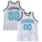 Custom White Black Pinstripe Sky Blue Authentic Basketball Jersey