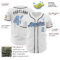 Custom White Light Blue-Black Authentic Baseball Jersey