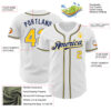 Custom White Yellow-Navy Authentic Baseball Jersey