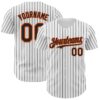 Custom White Black Pinstripe Orange Authentic Baseball Jersey