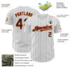 Custom White Black Pinstripe Orange Authentic Baseball Jersey