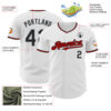 Custom White Black Gray-Red Authentic Baseball Jersey