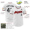 Custom White Black Gray-Red Authentic Baseball Jersey