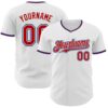 Custom White Red-Royal Authentic Baseball Jersey