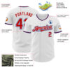 Custom White Red-Royal Authentic Baseball Jersey