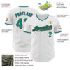 Custom White Teal Black-Old Gold Authentic Baseball Jersey