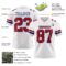 White2265-2 Custom White Red-Royal Authentic Football Jersey