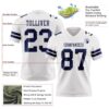 Custom White Navy Authentic Football Jersey
