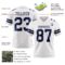 White2268-2 Custom White Navy Authentic Football Jersey